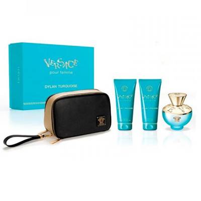 Versace Dylan Turquoise - EDT 100 ml + tělově mléko 100 ml + sprchový gel 100 ml + kosmetická taštička