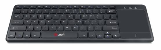 C-TECH WLTK-01, bezdrátová klávesnice s touchpadem, černá, USB