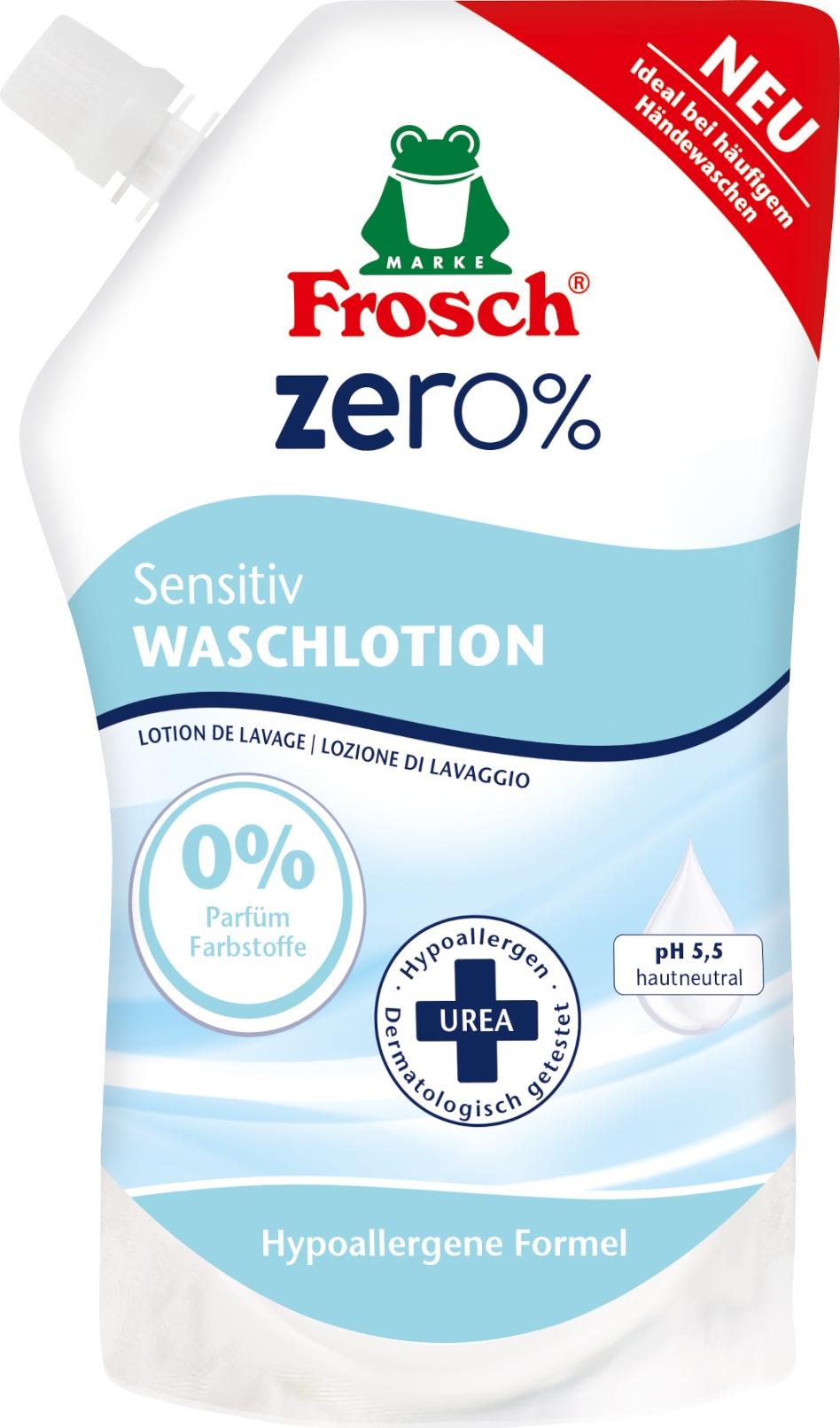 Frosch EKO ZERO% Tekuté mýdlo pro citlivou pokožku – náhradní náplň (500 ml)