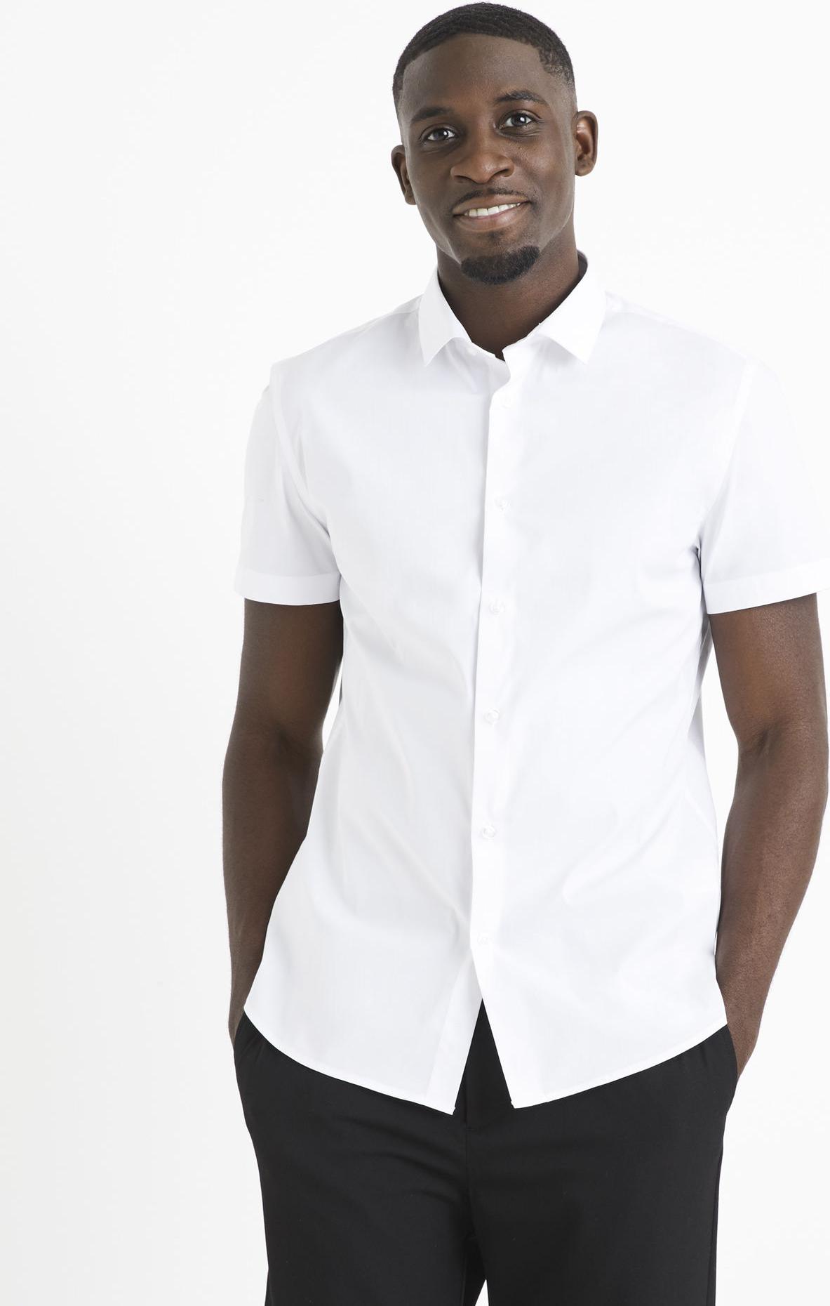 Košile Daslim s krátkým rukávem, bílá XL