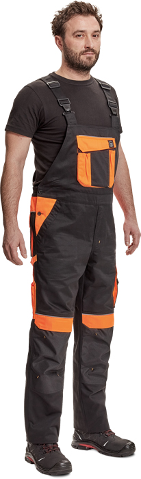 CERVA MAX VIVO kalhoty s laclem černá/oranžová 56