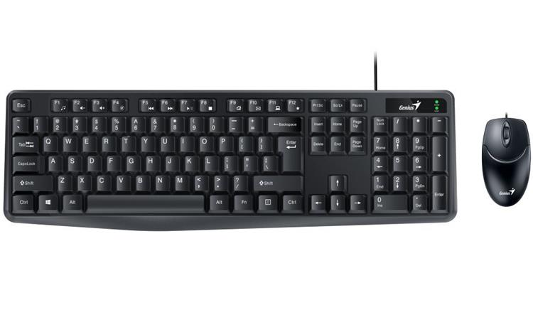 Genius KM-170 , Set klávesnice a myši, drátový, černý