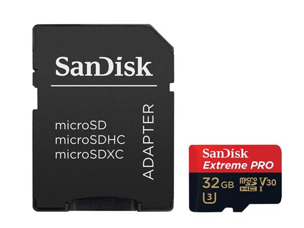 Sandisk Extreme Pro microSDHC 32GB UHS-I V30 SDSQXCG-032G-GN6MA, Adaptér