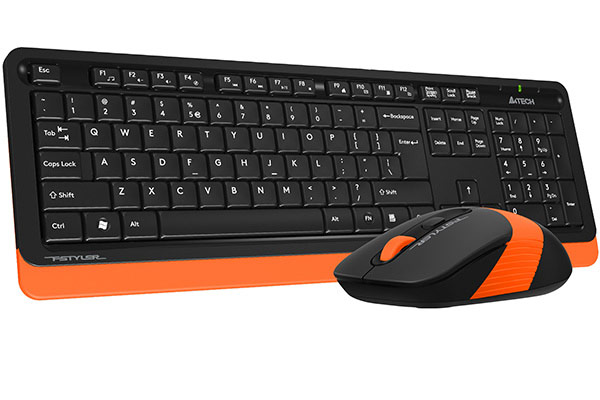 A4tech FG1010 FSTYLER, set bezdr. klávesnice + myši, oranžová